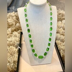 Vintage Laguna Crystal Green Necklace 1950’s